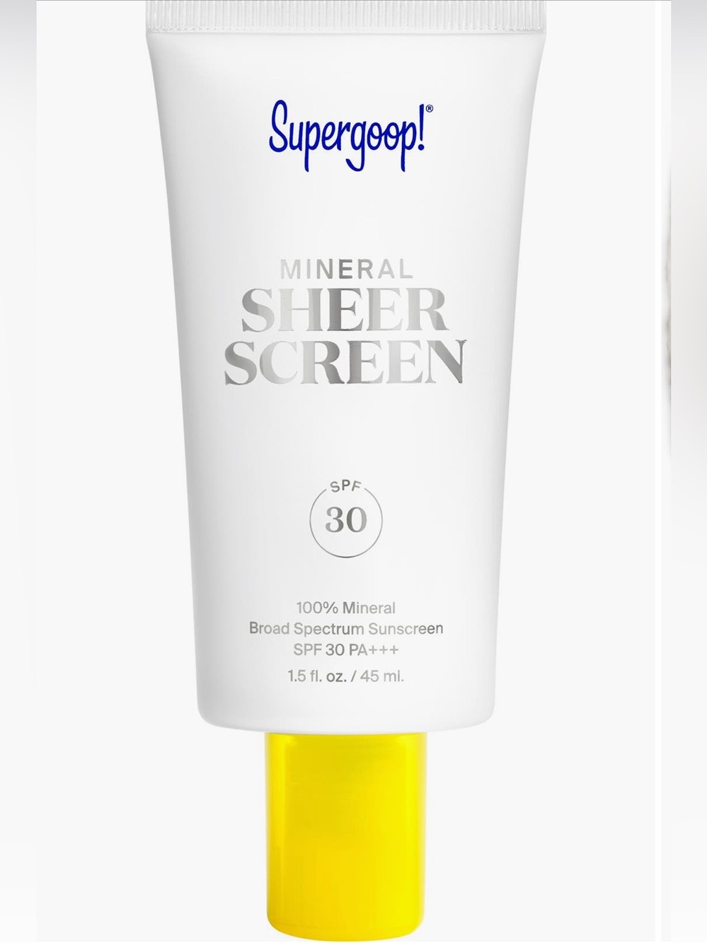 SUPERGOOP! Mineral Sheer Screen SPF 30 sunscreen
